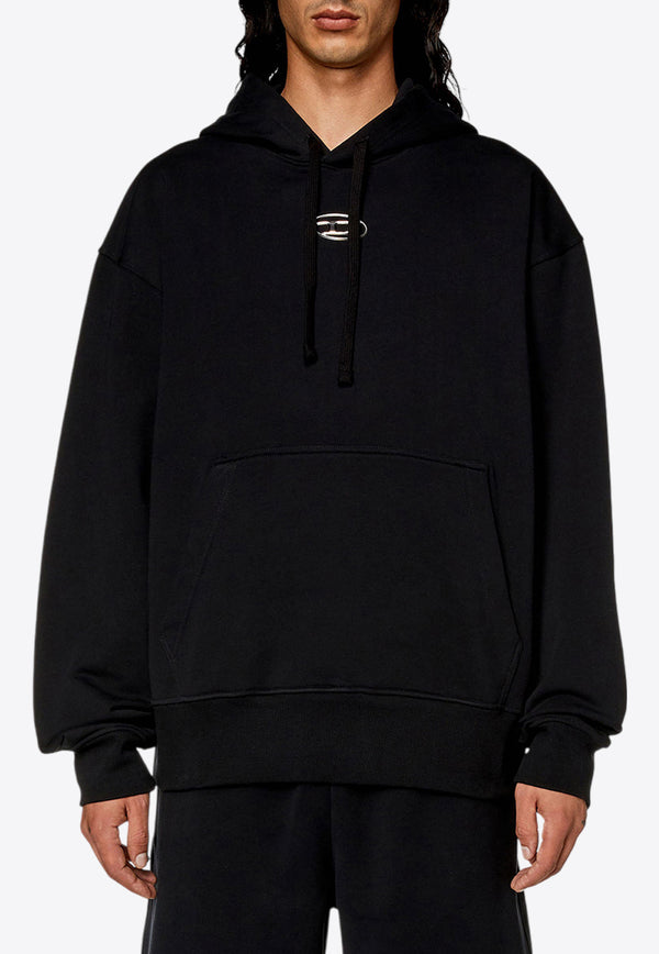 Diesel S-Macs Metallic Logo Hoodie Black A098560BMBJ_9XX