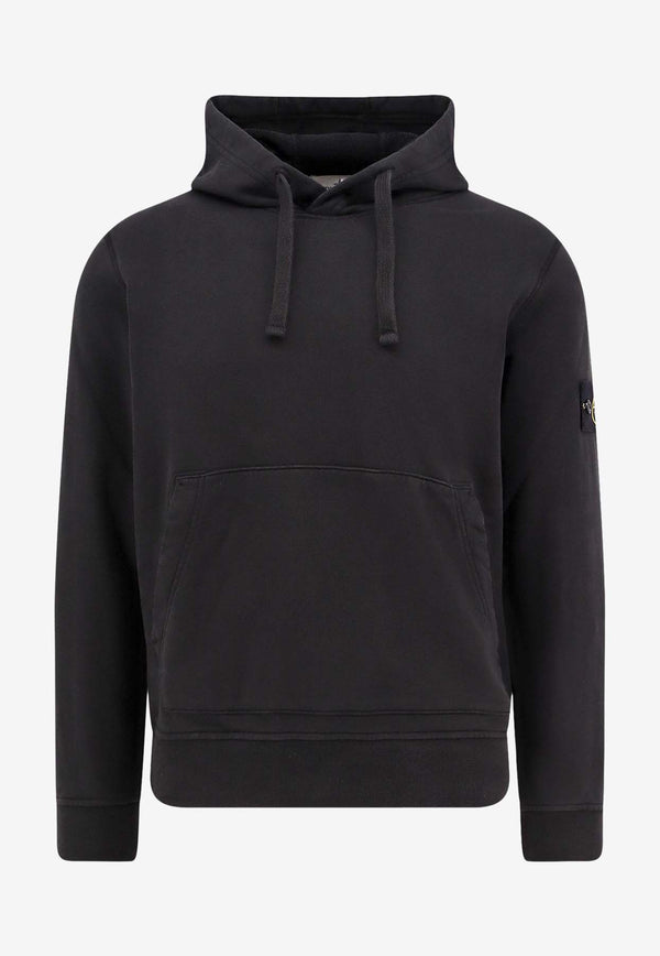 Stone Island Logo Patch Hooded Sweatshirt Black K1S156100045S0051_V0029