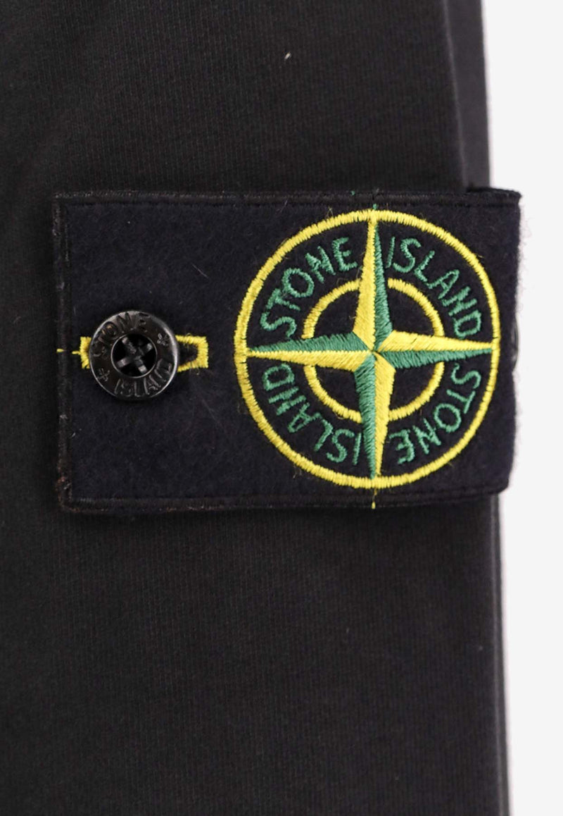 Stone Island Logo Patch Hooded Sweatshirt Black K1S156100045S0051_V0029