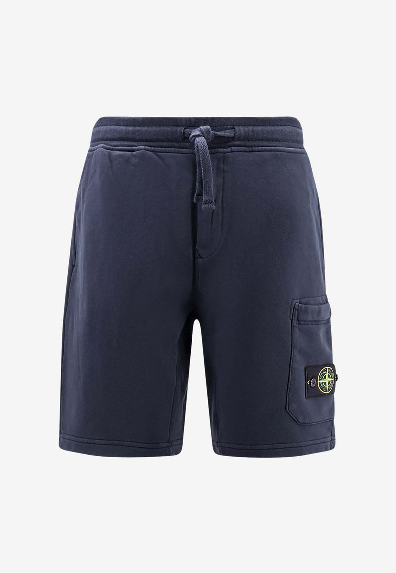 Stone Island Logo Patch Bermuda Shorts Blue K1S156200012S0051_V0020