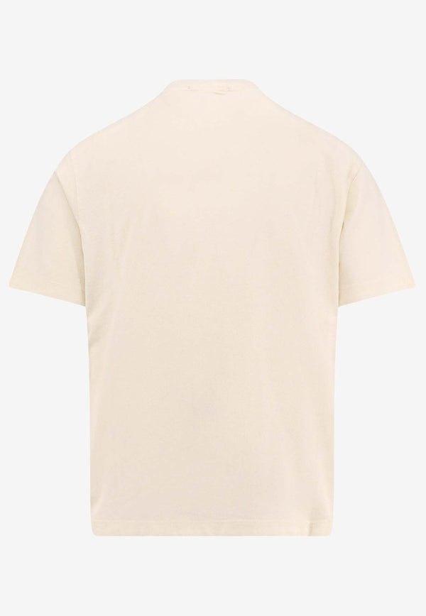 Stone Island Logo Patch Crewneck T-shirt Cream K1S152100034S0115_V0093