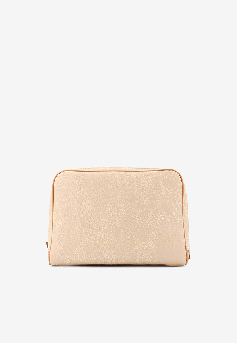 Brunello Cucinelli Leather Vanity Pouch Bag Beige MWIVBU202_CIL01