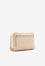 Brunello Cucinelli Leather Vanity Pouch Bag Beige MWIVBU202_CIL01