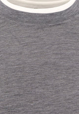 Brunello Cucinelli Basic Silk-Blend T-shirt Gray MD8217427_CWD40