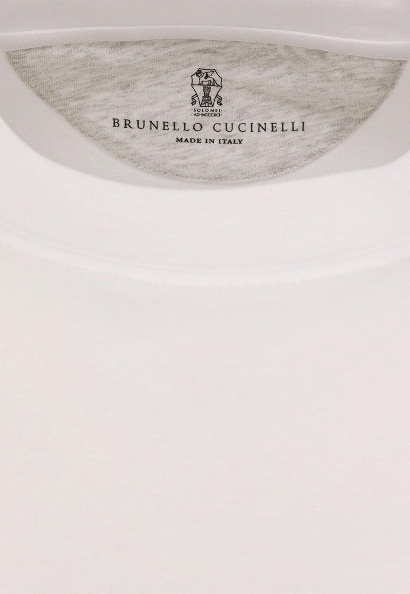 Brunello Cucinelli Solid Crewneck T-shirt White M0B131308_C6159