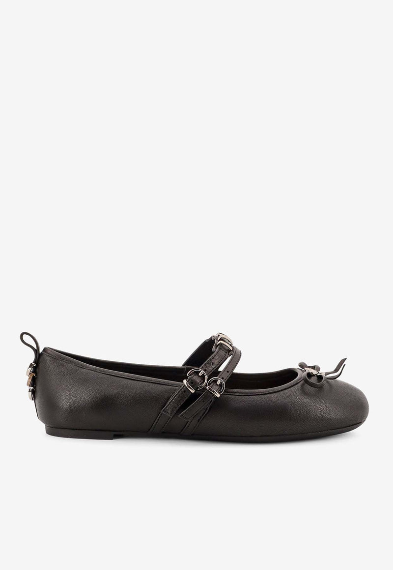 PINKO Gioia Leather Ballet Flats Black SD0297P003_Z99