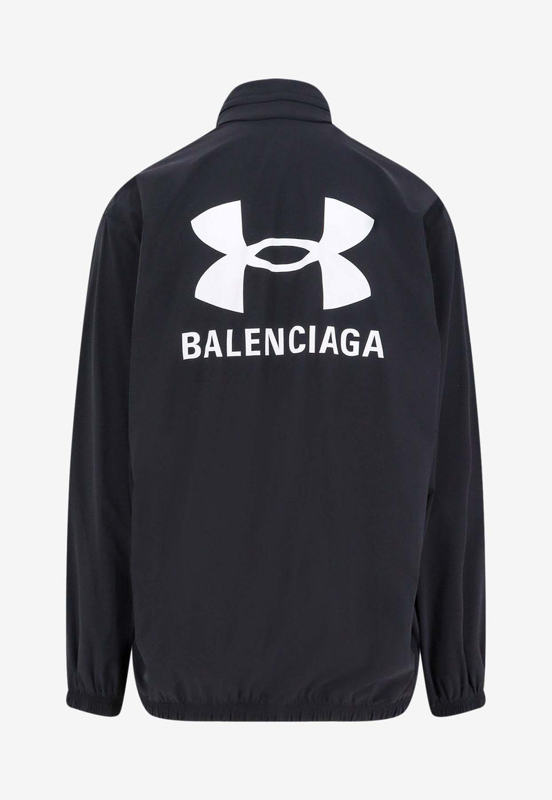 Balenciaga X Under Armour Logo Print Windbreaker Jacket Black 814127TQO35_1000