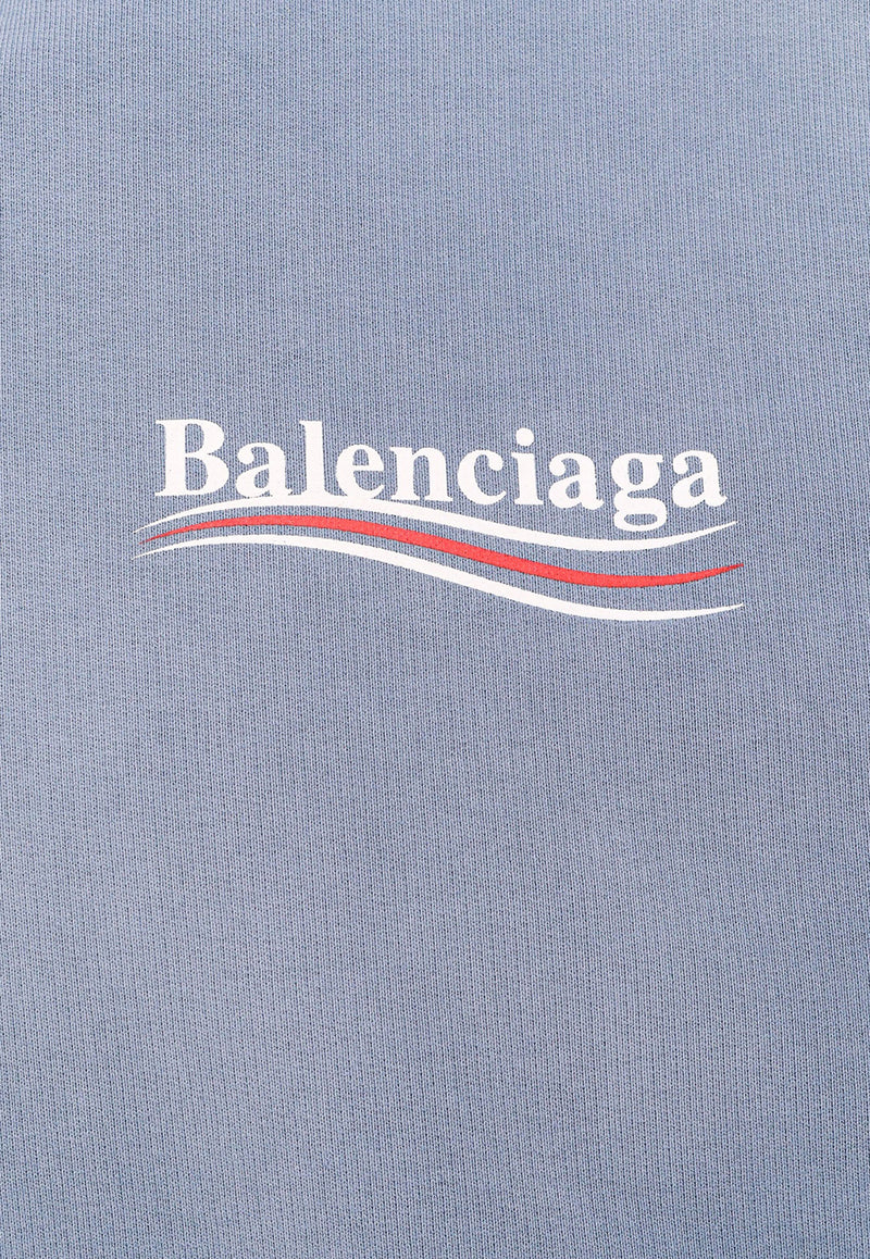 Balenciaga Political Campaign Hooded Sweatshirt Blue 767877TRVB1_9798