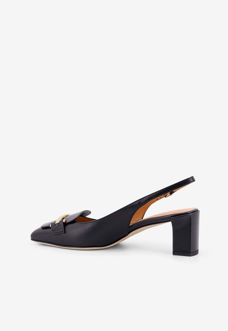 Tod's 50 Calf Leather Slingback Pumps Black XXW63L0JE10SMX_B999