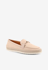 Tod's Double T-ring Suede Loafers Beige XXW92K0HZ00D8W_C600