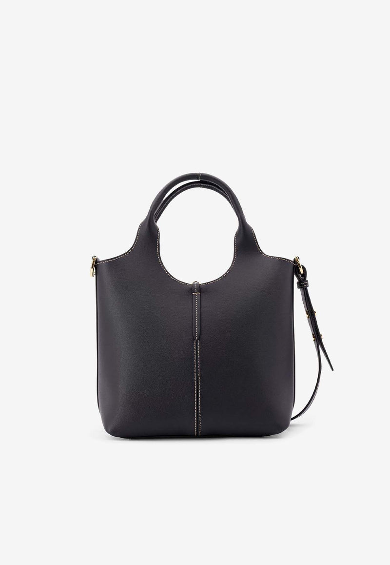 Tod's Mini Tote Bag in Calf Leather Black XBWEBRF0100UBL_B999