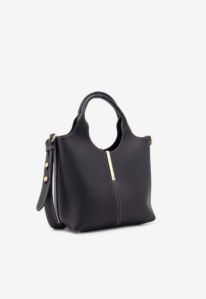 Tod's Mini Tote Bag in Calf Leather Black XBWEBRF0100UBL_B999