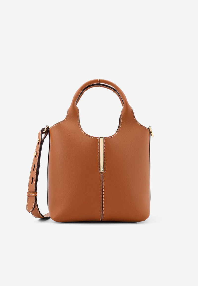 Tod's Mini Tote Bag in Calf Leather Brown XBWEBRF0100UBL_2L83