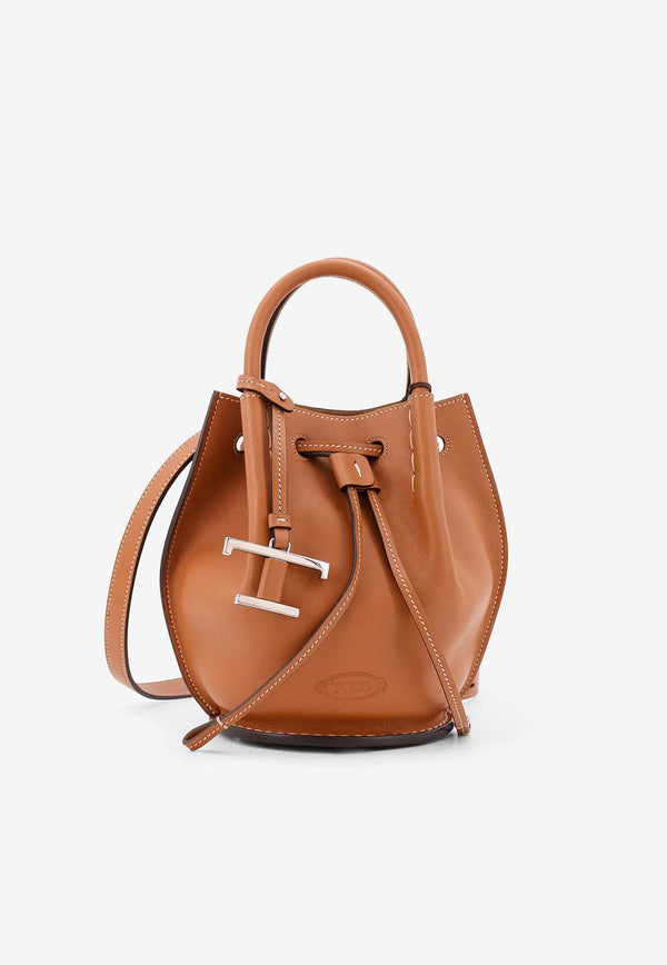 Tod's Mini Buz Leather Bucket Bag Brown XBWBUZK0100UPP_S410