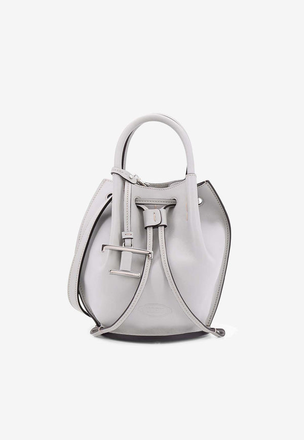 Tod's Mini Buz Leather Bucket Bag Gray XBWBUZK0100UPP_B215