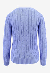 Polo Ralph Lauren Cable Knit V-neck Sweater Blue 211891641_003