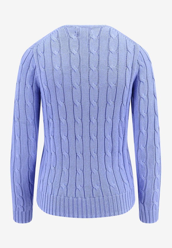 Polo Ralph Lauren Cable Knit V-neck Sweater Blue 211891641_003