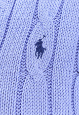 Polo Ralph Lauren Cable Knit V-neck Sweater Blue 211891641_003