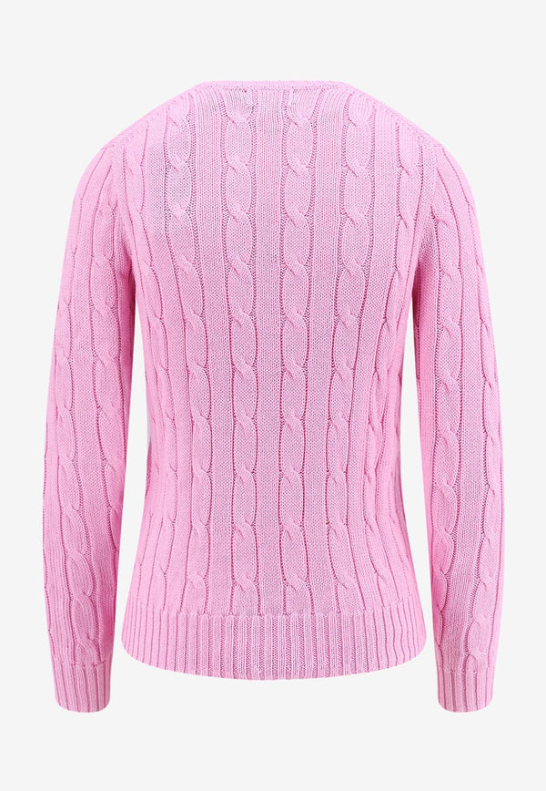 Polo Ralph Lauren Cable Knit V-neck Sweater Pink 211891641_004