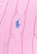 Polo Ralph Lauren Cable Knit V-neck Sweater Pink 211891641_004