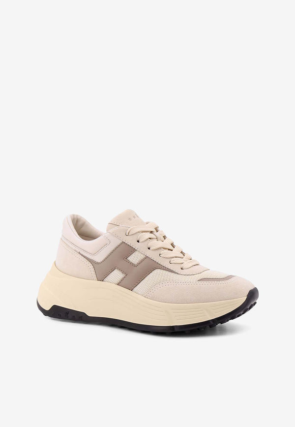 Hogan H669 Mesh and Suede Sneakers Beige HXW6690FR30U6X_680K