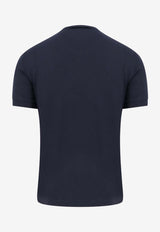 Giorgio Armani V-neck Solid T-shirt Blue 8NST63SJP4Z_UBSG