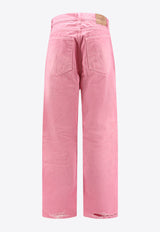 Balenciaga Logo Patch Wide-Leg Jeans Pink 786468TRWA6_2014