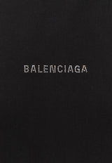 Balenciaga Logo-Printed Hooded Sweatshirt Black 818433TQVY1_1000