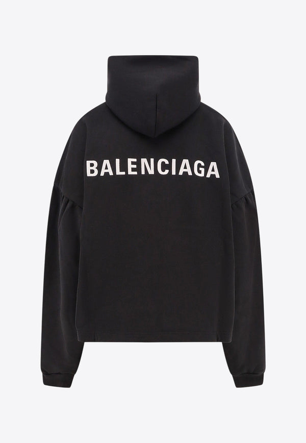 Balenciaga Logo-Printed Hooded Sweatshirt Black 818433TRVJ3_1070