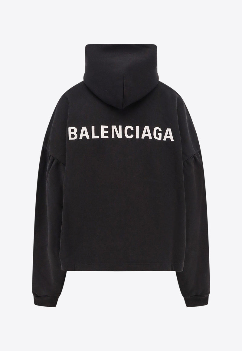 Balenciaga Logo-Printed Hooded Sweatshirt Black 818433TRVJ3_1070