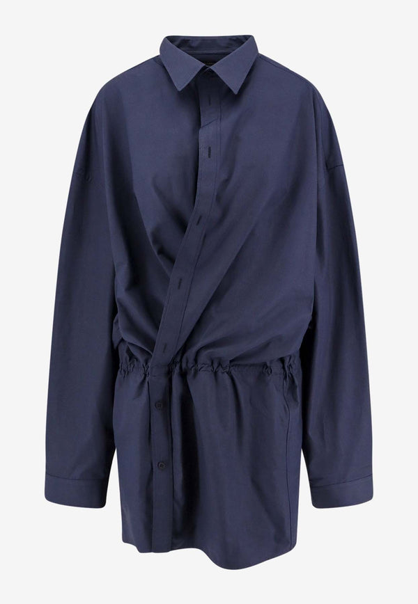 Balenciaga Garde-Robe Mini Shirt DressBlue 814136TRM17_4530