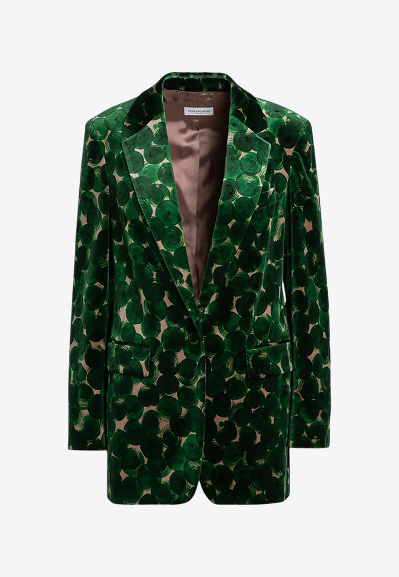 Dries Van Noten Polka Dot Single-Breasted Blazer Green 0104009201/P_DRVNO-701