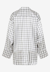 قميص من الحرير بنقشة مربعات