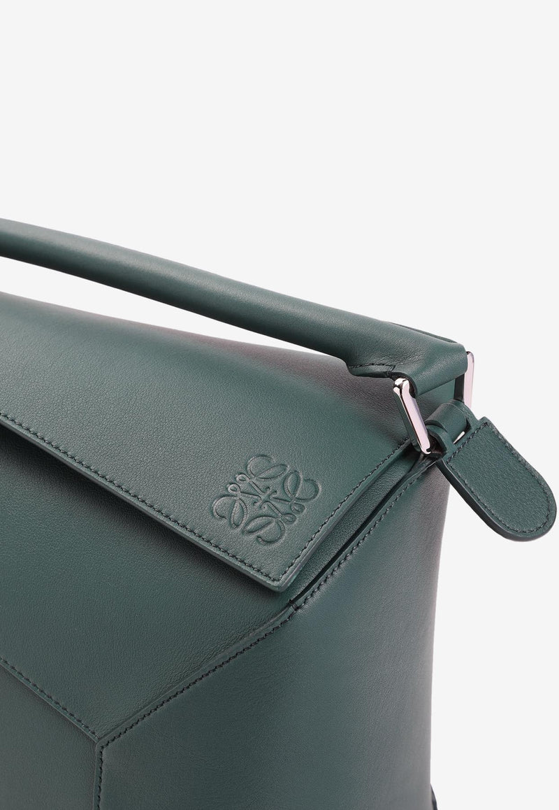 Large Puzzle Leather Top Handle Bag