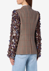 Dries Van Noten Sequin Embellished Double-Breasted Blazer Brown 0104279048/P_DRVNO-701