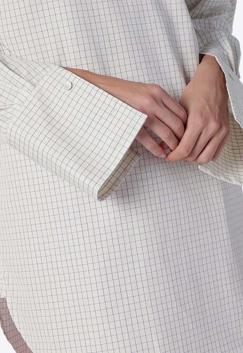 Dries Van Noten Checked Turtleneck Poplin Shirt White 0107029247/P_DRVNO-008