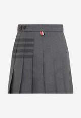 Pleated Mini Skirt in Wool