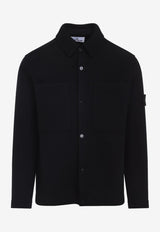 Logo-Patch Wool Overshirt