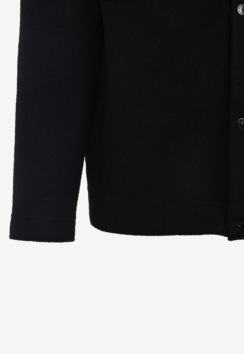 Logo-Patch Wool Overshirt