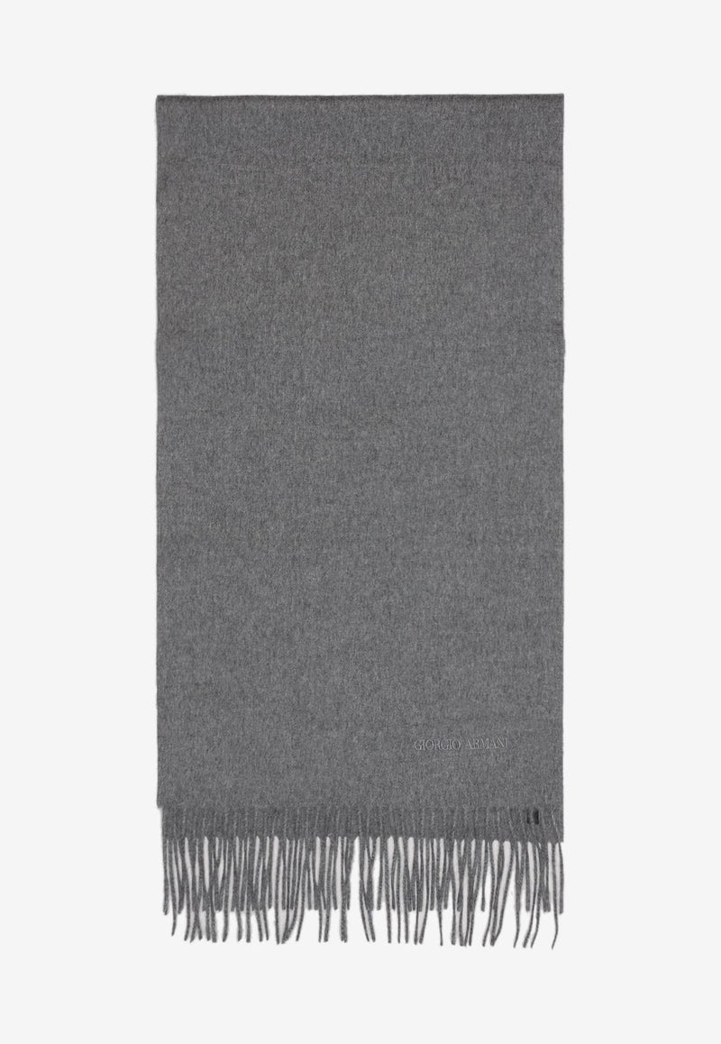 Logo-Embroidered Cashmere Scarf