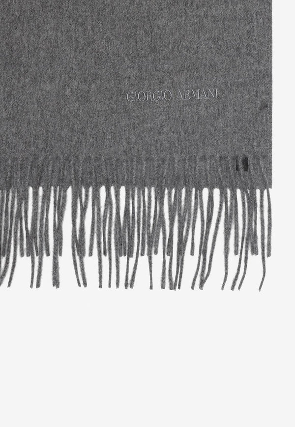 Logo-Embroidered Cashmere Scarf