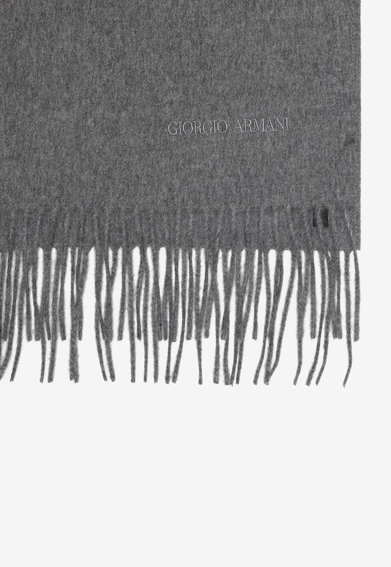 Logo-Embroidered Cashmere Scarf