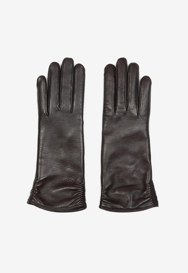Logo-Debossed Leather Gloves