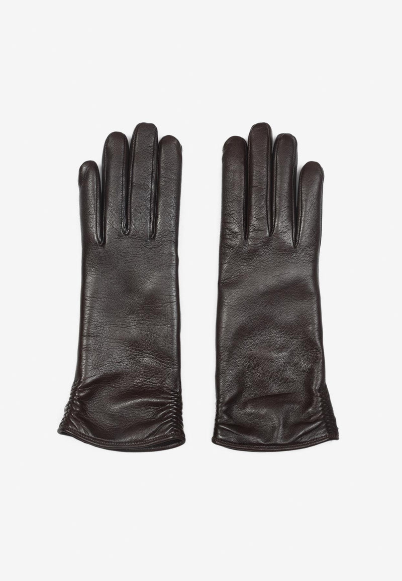 Logo-Debossed Leather Gloves