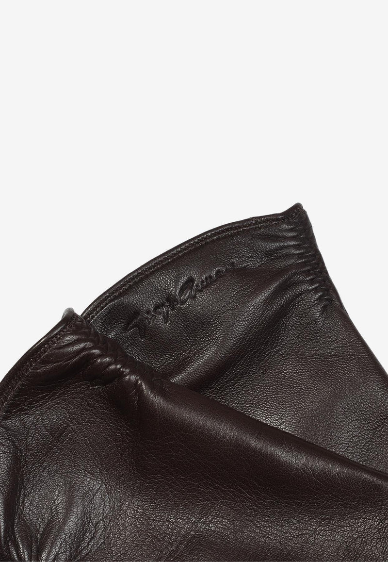 Logo-Debossed Leather Gloves