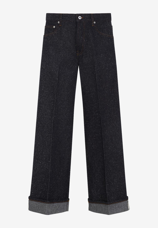 Cuffed Straight-Leg Jeans