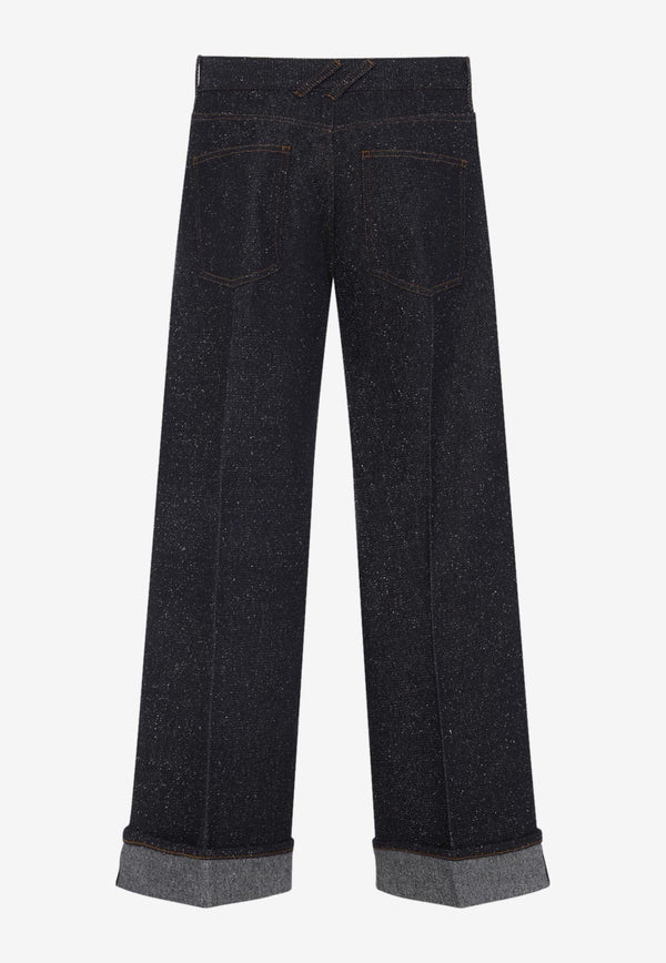 Cuffed Straight-Leg Jeans