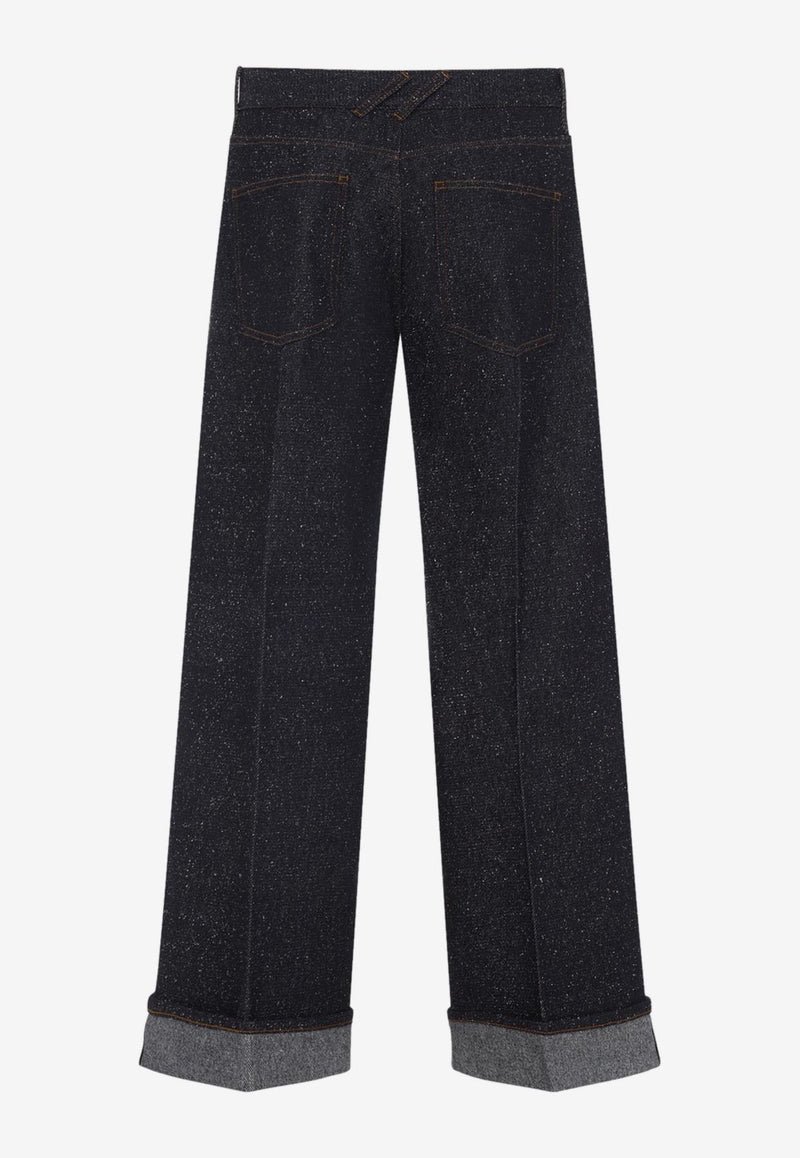 Cuffed Straight-Leg Jeans