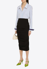 Dries Van Noten Draped Pencil Midi Skirt Black 0108078314/O_DRVNO-900