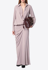 Dries Van Noten Draped Maxi Skirt Pink 0108109067/P_DRVNO-313